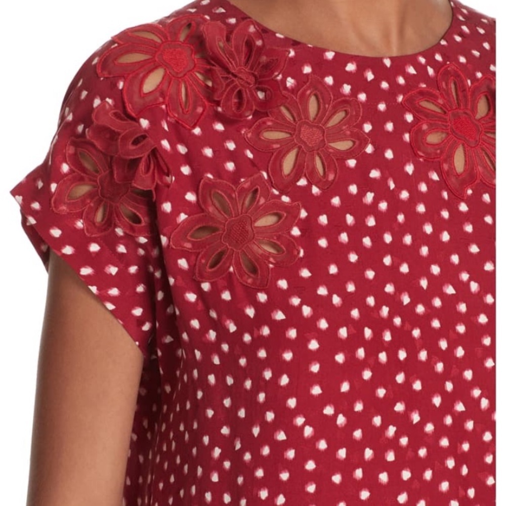 Rebecca Taylor | Floral Appliqué Silk Top